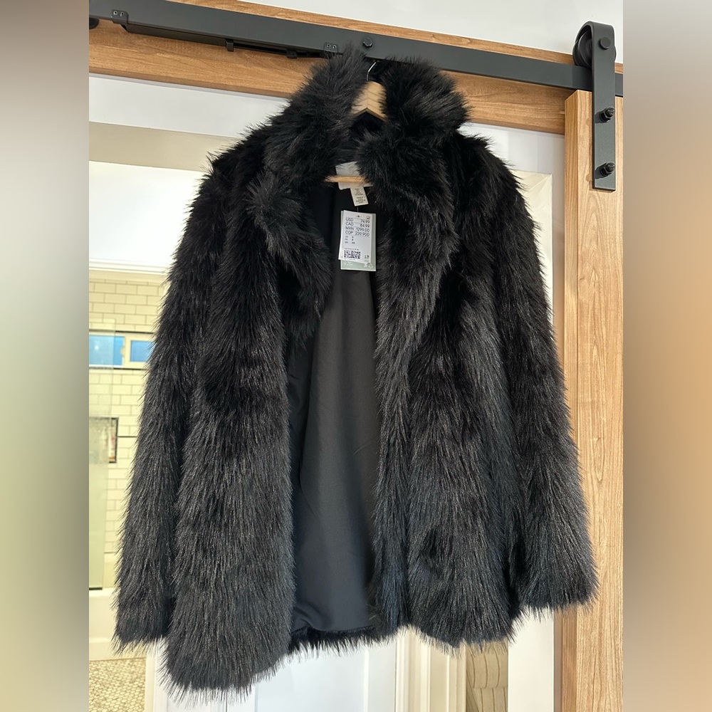 H&M Black Teddy Jacket NWT